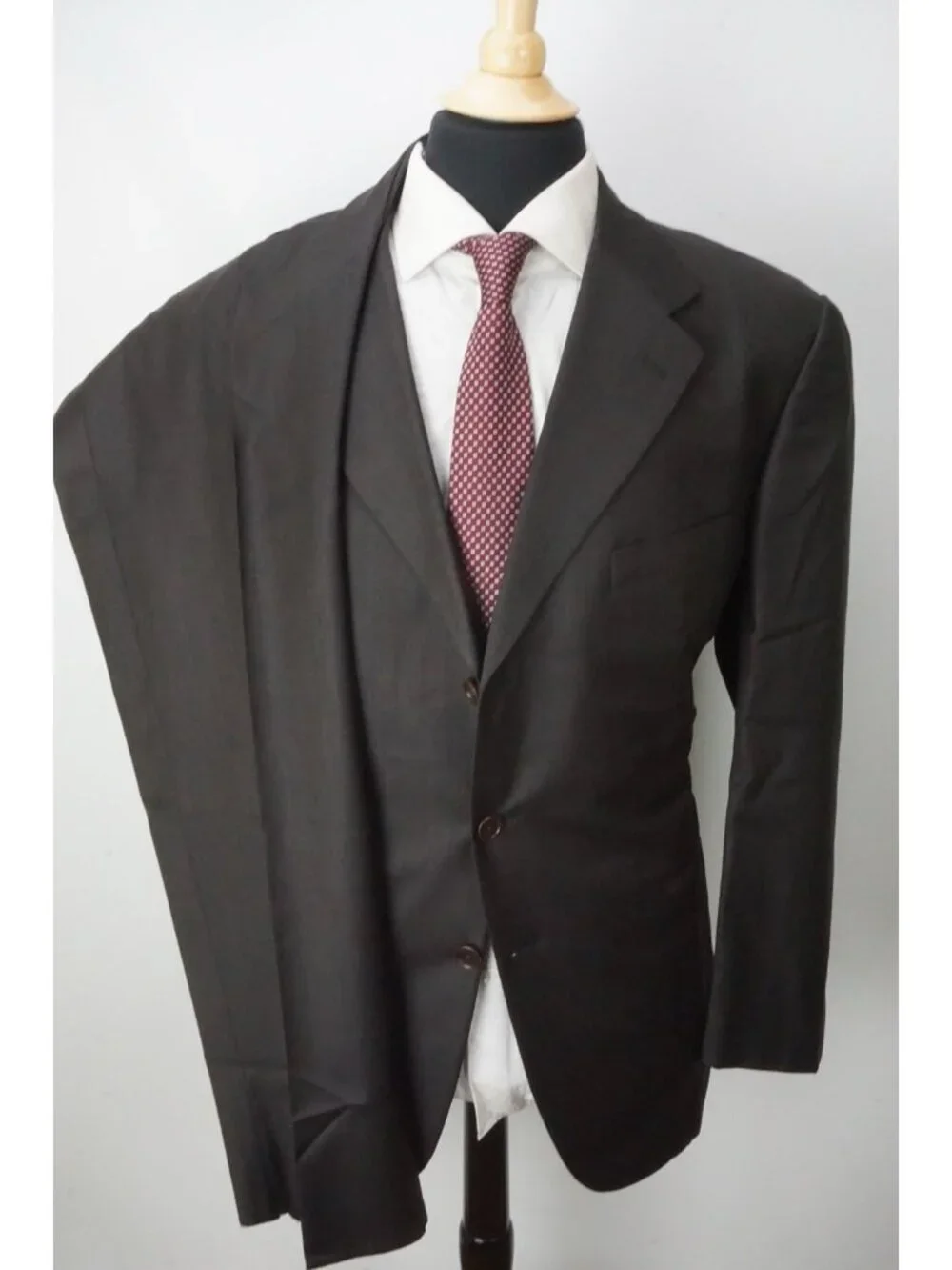Burberry London Brown Wool 2 Pc Suit Jacket Pants Sz 48R BRAND NEW